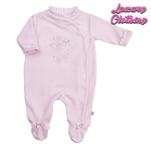 Bunny Velour Sleepsuit Luxury Clothing Mary Shortle