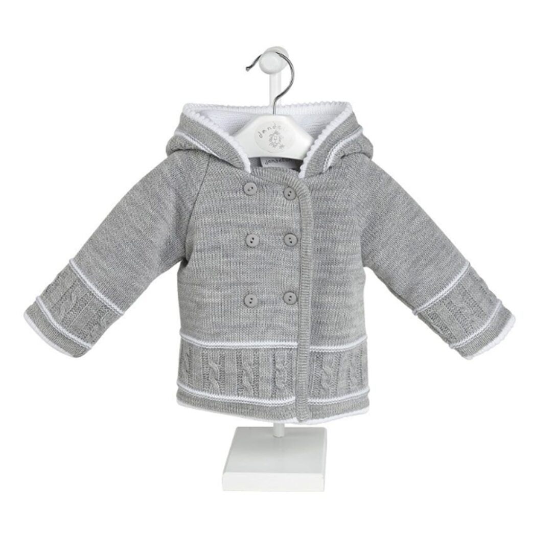 Grey knitted Baby Jacket Mary Shortle