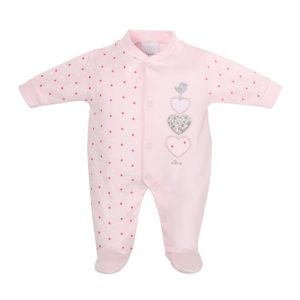 Triple Hearts Cotton Sleepsuit