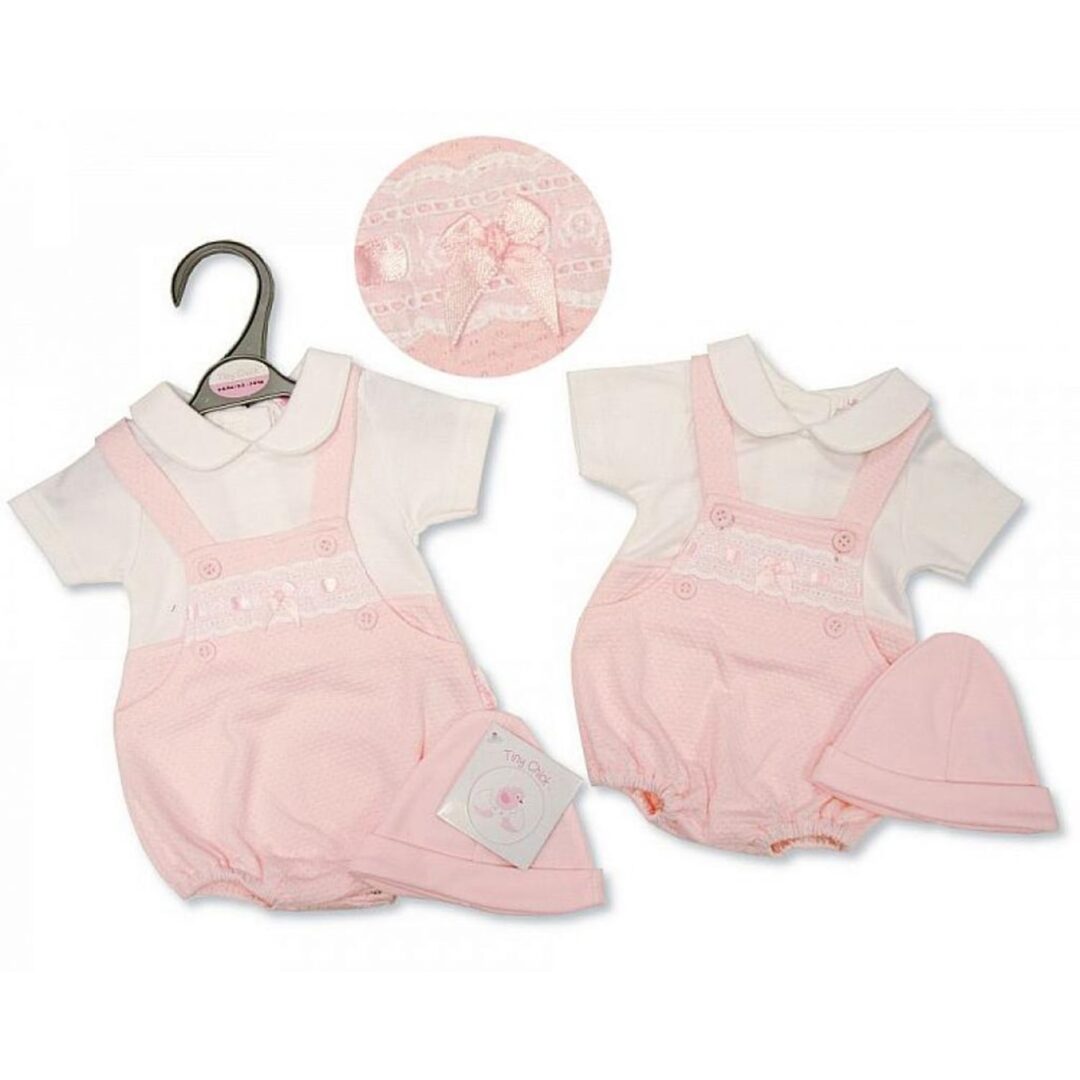Lace Pink Dungerees Set -min