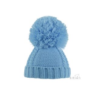 Blue Pom Pom Hat-min (1)