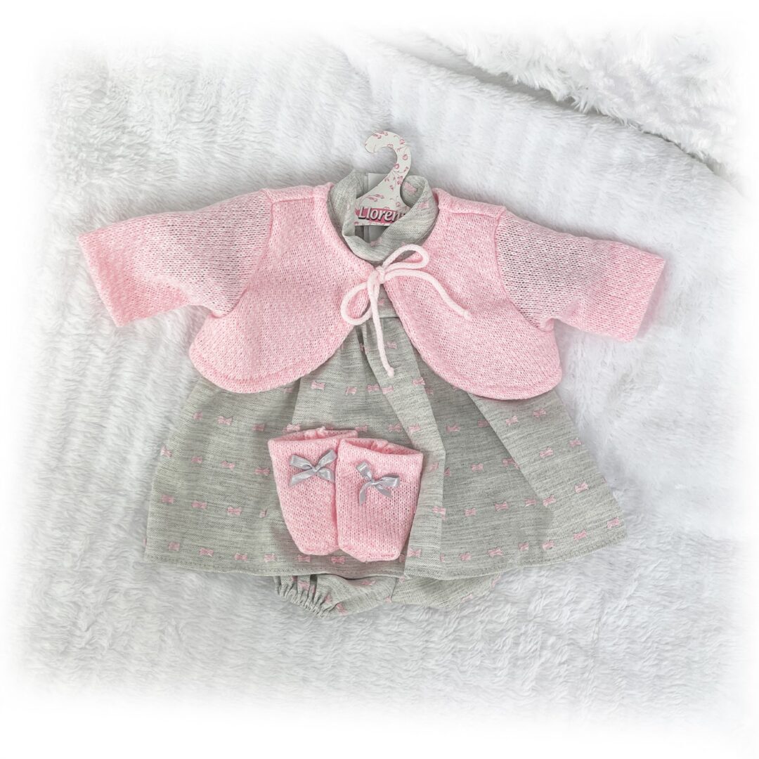 Pink and grey dress set-min