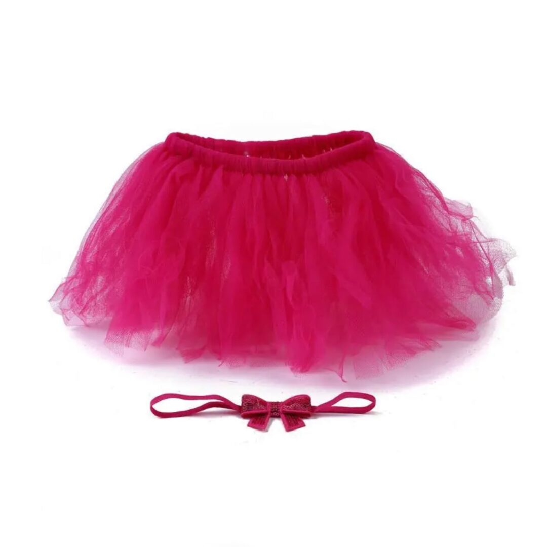 Hot Pink Tutu and headband set-min