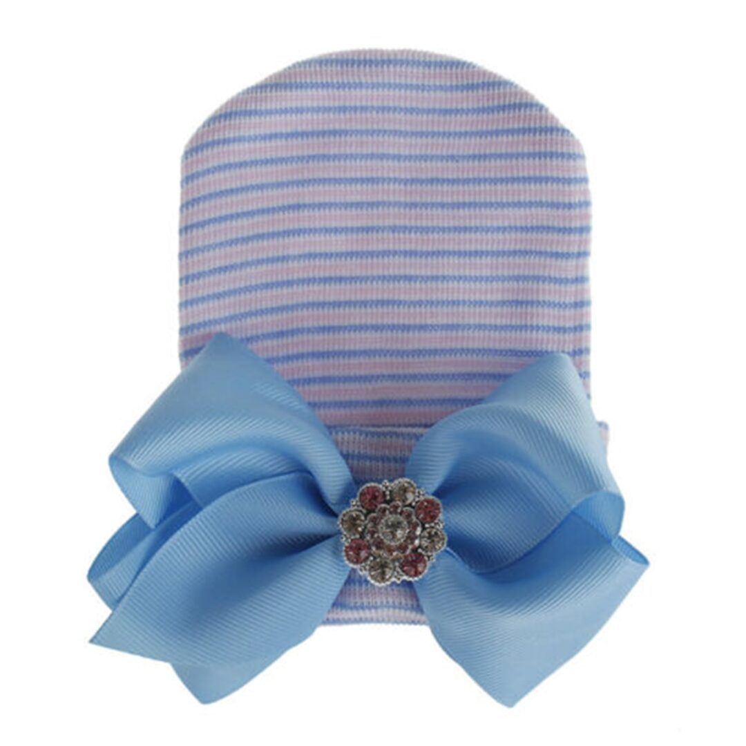 newborn hat blue and pink-min