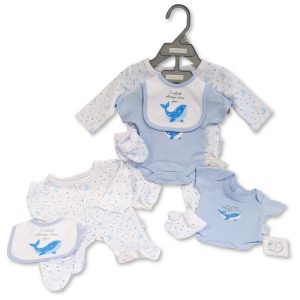 Blue four Piece Babygrow Set