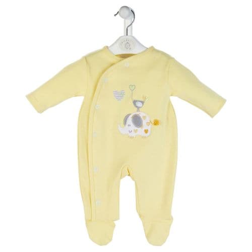 "Elephant & Bird with Balloon" Cotton Sleepsuit