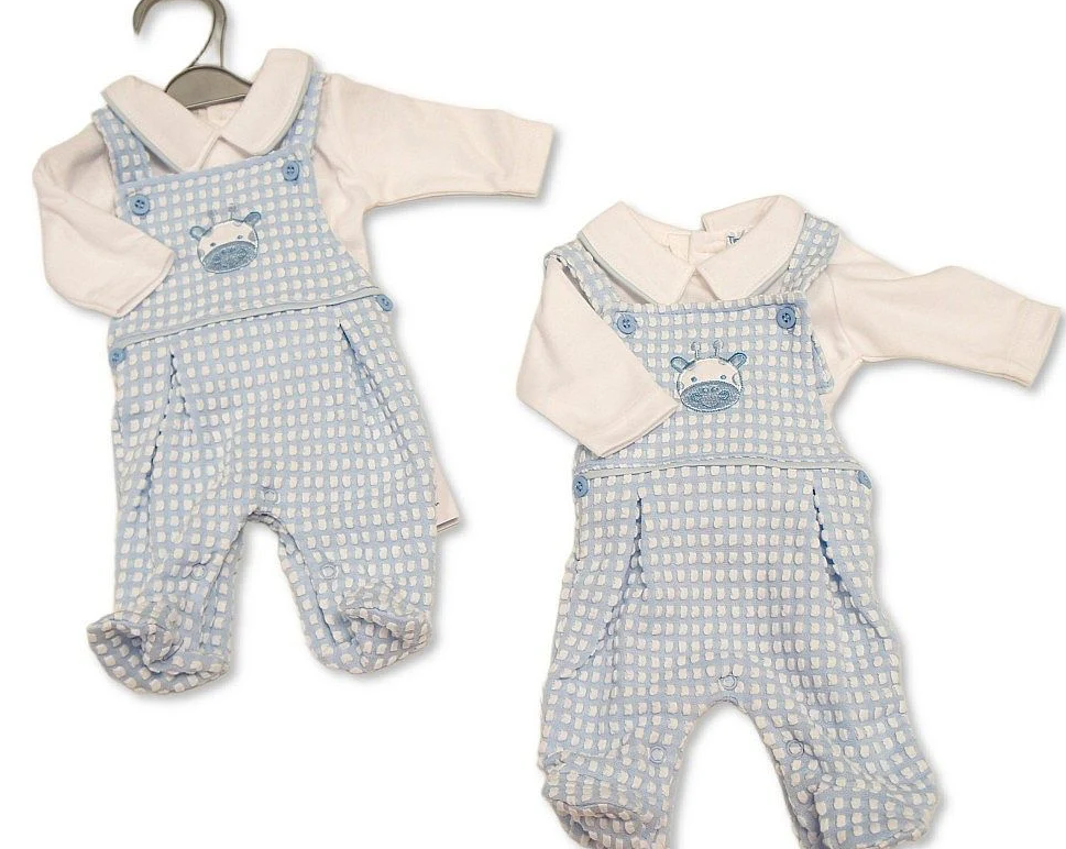 Premature Baby Boys 2 pcs Dungaree Set - Giraffe ⋅ Luxury Clothing