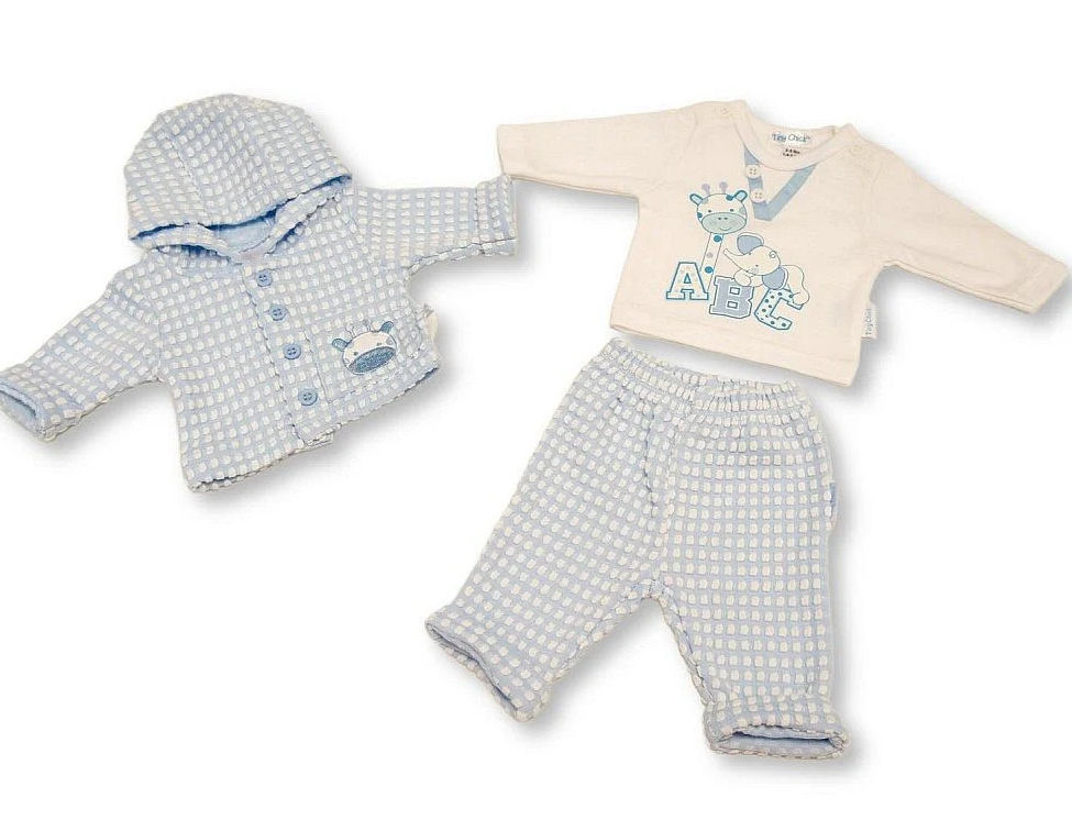 Premature Baby Boys Hooded 3 pcs Set - Giraffe ⋅ Luxury Clothing