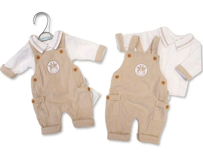 Premature Baby 2 pcs Dungaree Set - Giraffe ⋅ Luxury Clothing