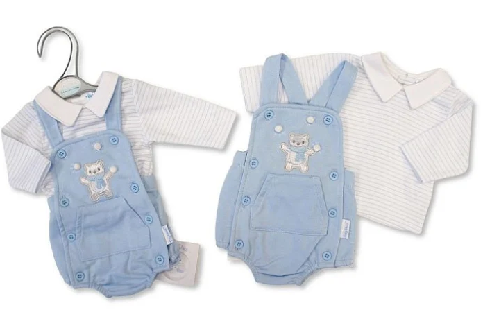 Premature Baby Boys 2 pcs Short Dungaree Set - Snowballs ⋅ Luxury Clothing