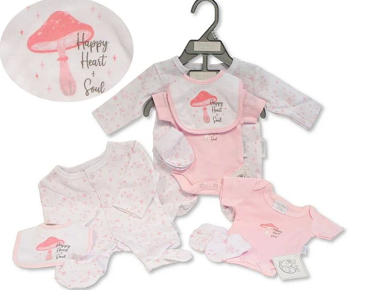 Premature Baby Girls 4 pcs Set with Bib and Mittens ⋅ Luxury Clothing