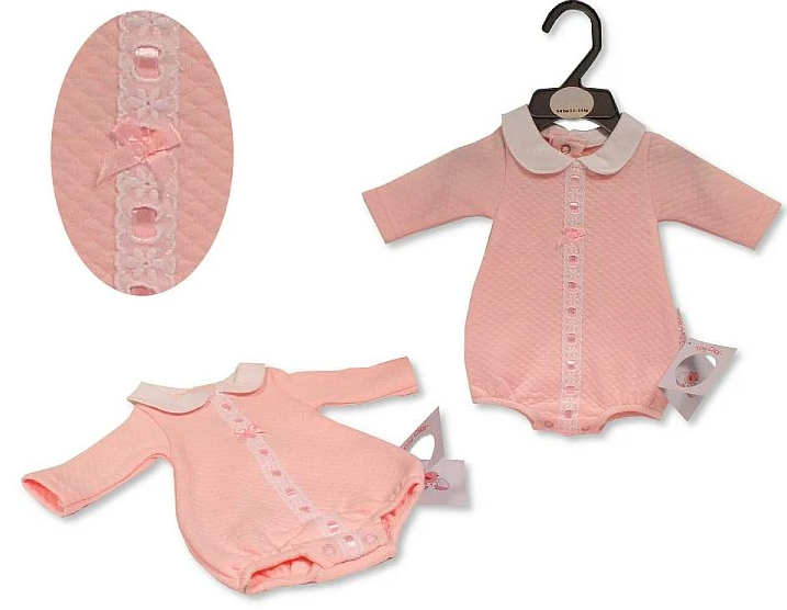 Premature Baby Girls Short Romper with Lace and Bow ⋅ Luxury Clothing