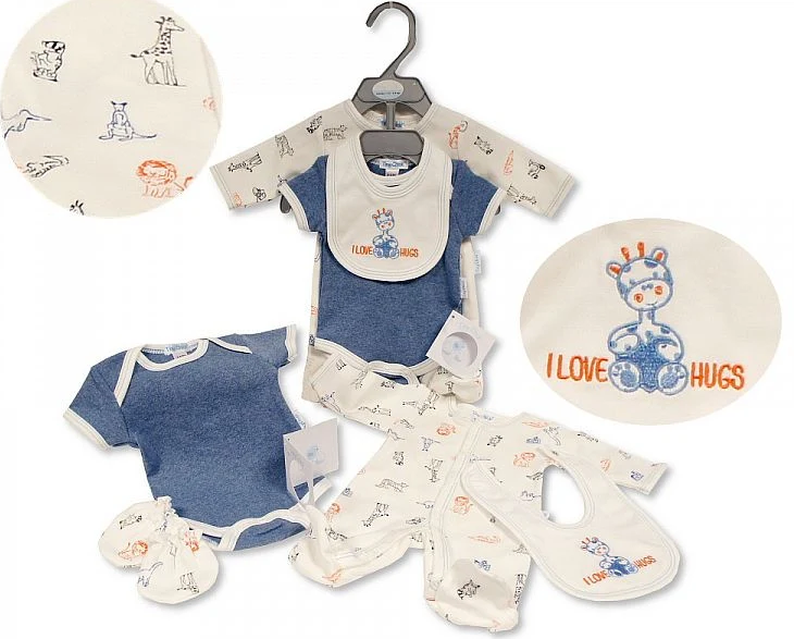 Premature Baby Boys 4 pcs Set - I Love Hugs  ⋅ Luxury Clothing